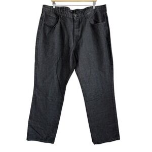 VTG Rocawear Flap Pocket Jeans Mens 42x33‎ Black Streetwear Baggy Wide-Leg Y2K